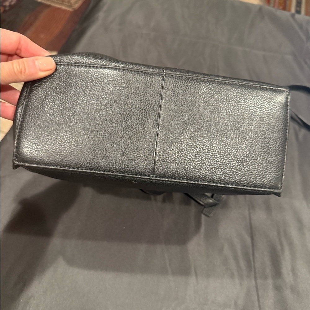 Lucky Brand Coran Pebbled Leather Satchel Crossbody Black - Picture 8 of 16